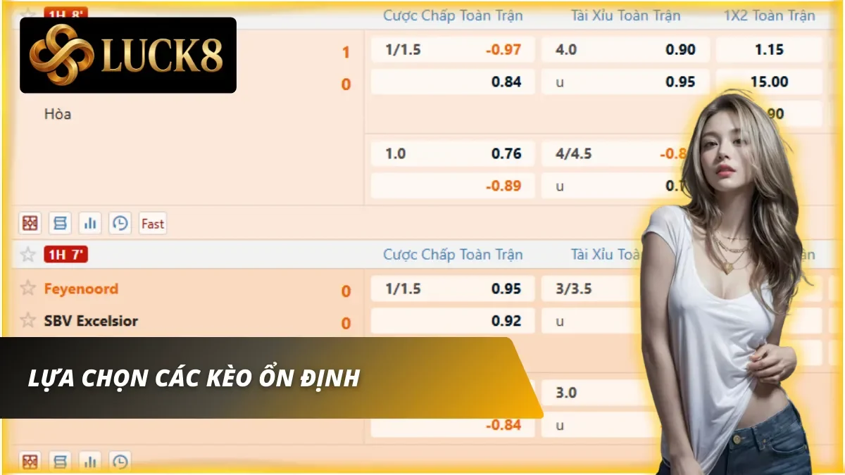 Lựa chọn kèo ổn định cao khi soi kèo Luck8 giảm tỷ lệ thua